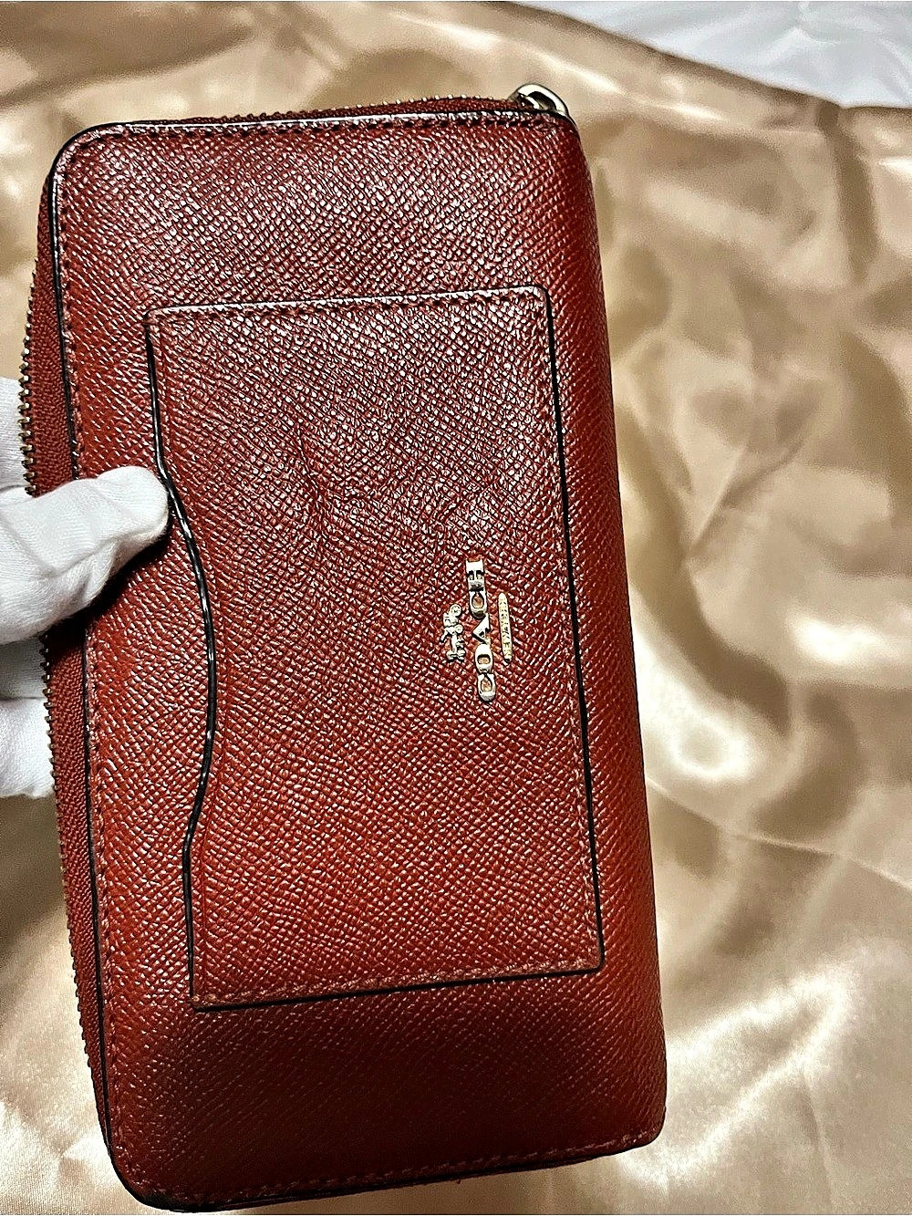 Michael Kors Saffiano Zip Around Wallet in Brown Like New